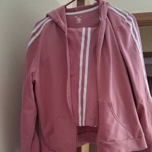 Pink Hoodie and Croped Athletic Pant Set